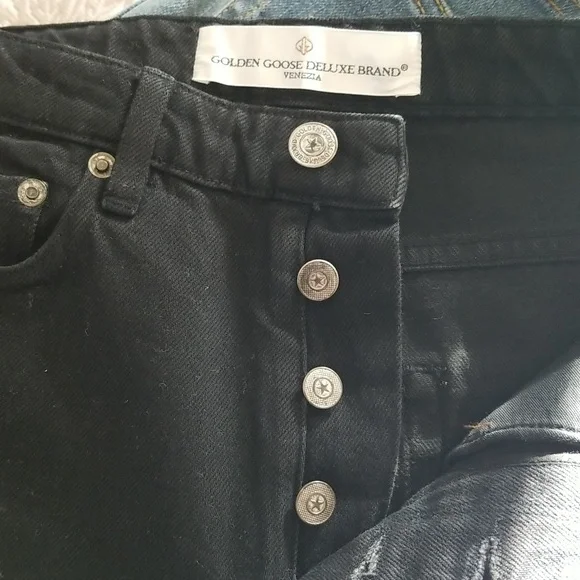 Golden Goose Happy High Waist Tapered Leg Jeans Size 27 Black - Picture 7 of 8